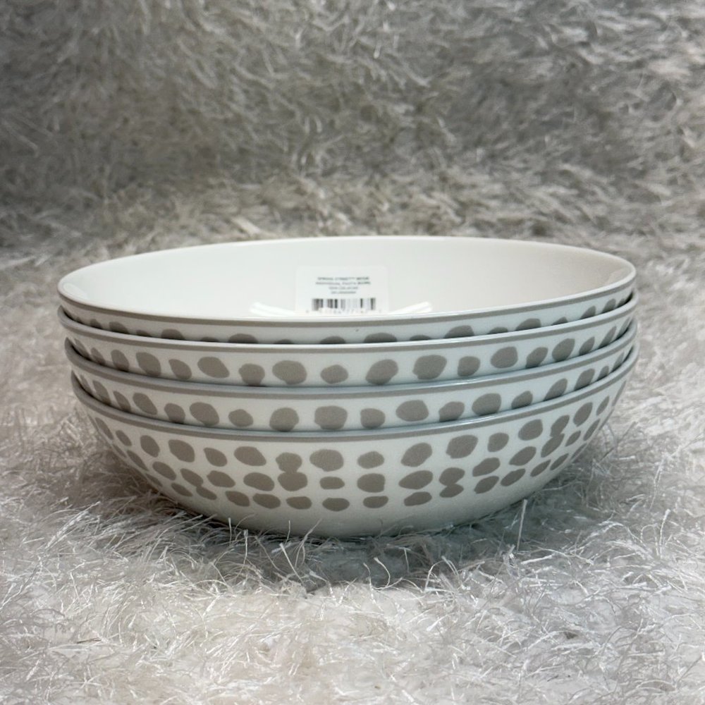 Kate Spade New York Beige Spring Street Pasta Bowl Set of 4 RARE